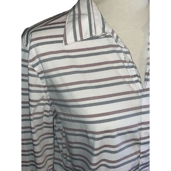 Perry Ellis Slim Fit Stretch Long Sleeve Striped Multi-Color Button Down Shirt S - Picture 5 of 8